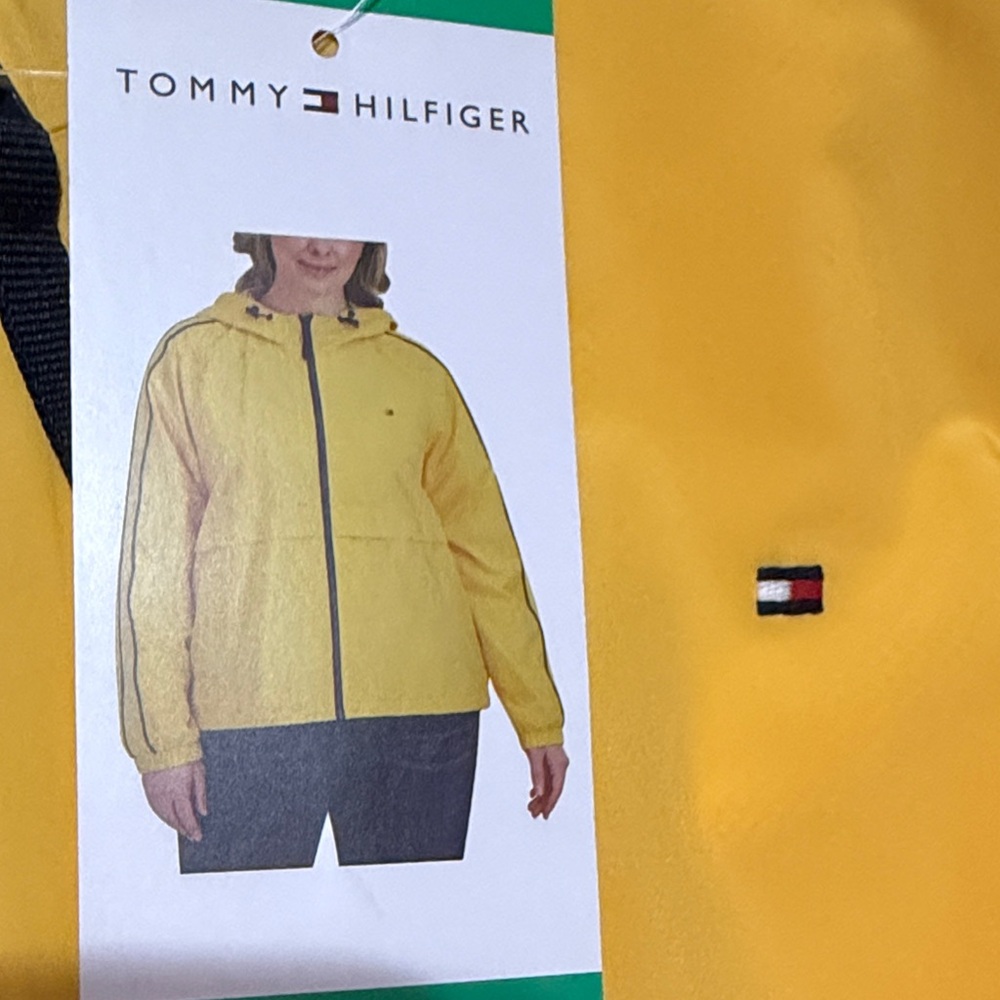 Tommy Hilfiger Yellow Hooded Windbreaker Jacket M, L, XL NWT - Picture 3 of 4